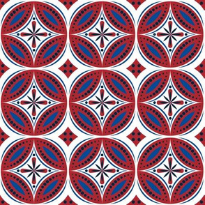 Moroccan Tiles (Red/White/Blue)