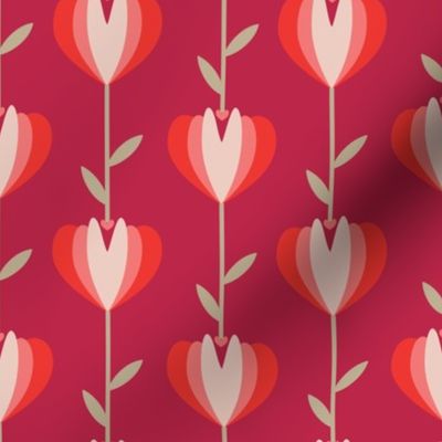 heart tulips on viva magenta by rysunki_malunki