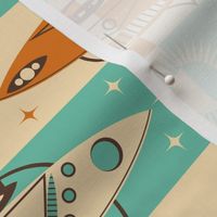 Retro Space Cruisin' / Mid Mod / Atomic / Cat Space Ship / Turquoise Orange / Medium