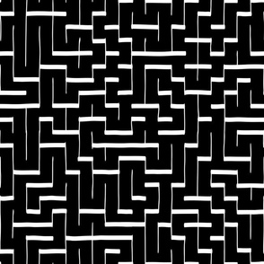 puzzle maze - GOOD LUCK GETTING OUT OF THIS ONE - white on black
