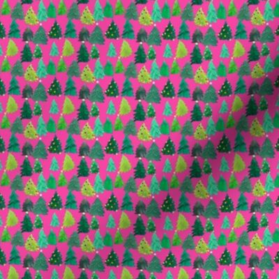 Colorful Christmas Trees // Hot Pink (Tiny Scale)