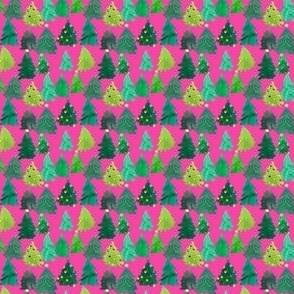 Colorful Christmas Trees // Hot Pink (Tiny Scale)