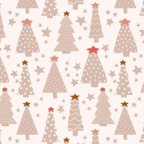 Funky Christmas Trees on barely pink