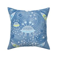 Explore the space "damask" blue - large scale