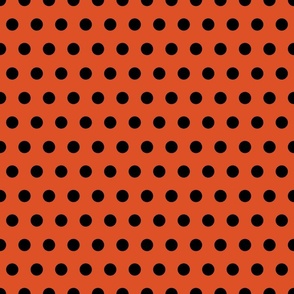 Black Polka Dots on Orange