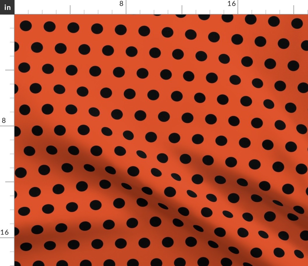 Black Polka Dots on Orange