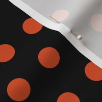 Orange Polka Dots on Black