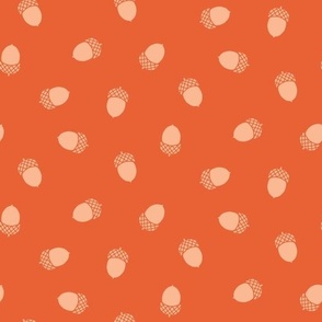 Cream orange  acorns on orange background (small)