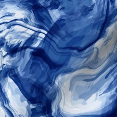 Indigo Blue Fluid Art || marble geode abstract