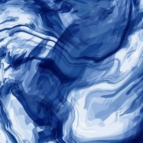 Indigo Blue Fluid Art