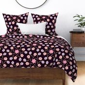 retro floral curtains black  floral boho wallpaper living & decor current table runner tablecloth napkin placemat dining pillow duvet cover throw blanket curtain drape upholstery cushion duvet cover clothing shirt wallpaper fabric living home decor 
