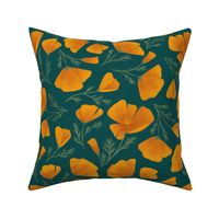 California Poppies Teal