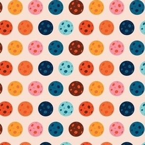 Small - multi Colored Retro Moons , geometric dot pattern
