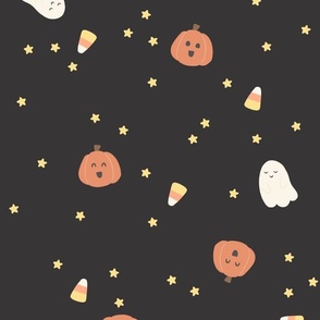 cute pumpkin pattern - black