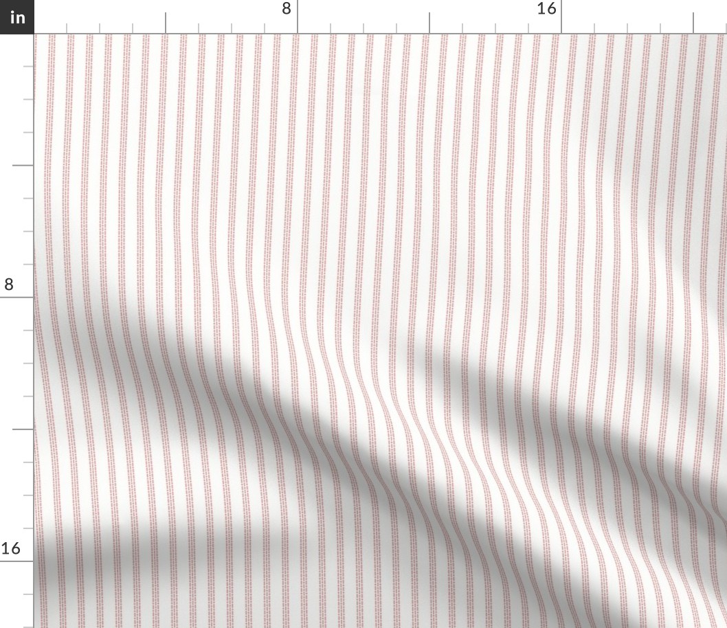 Nina Stripe: Light Red & White Dotted Stripe