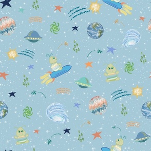 Space, Baby, Aliens, Planets, Stars, larger print, "JG Anchor Designs", #Space #Baby