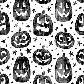 Jack O' Lanterns and Stars White