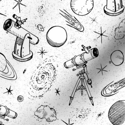 Space Telescopes in Black and White