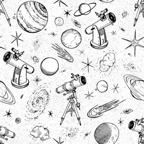 Space Telescopes in Black and White