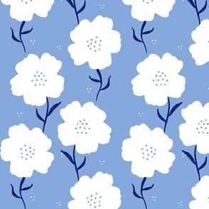 Blue and White Large Floral Mothers Choice Flowers