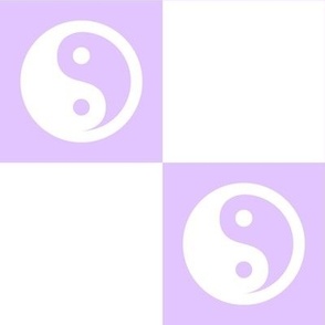 yin yang checks xl white on pastel purple - retro groovy collection