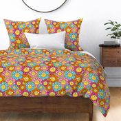 Retro Floral Groovy Daisies 