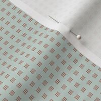 Plotted: Copper & Celadon Geometric Dot, Modern Small Print, Tiny Dots