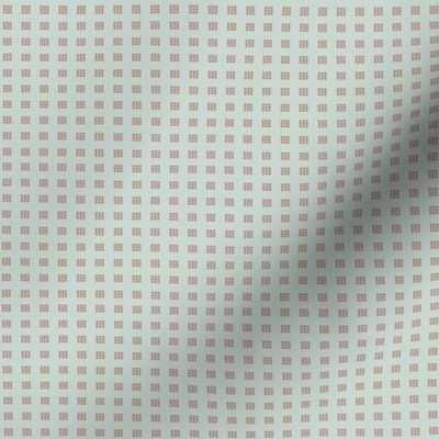 Plotted: Copper & Celadon Geometric Dot, Modern Small Print, Tiny Dots