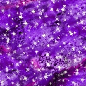 Sparkling Stars in Space Purple Shades