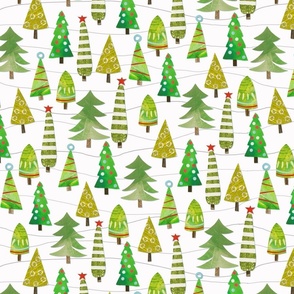 Paper Christmas Trees - Snow