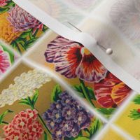 Great-granny's Garden: vintage seed packet art for Retro Floral Curtains