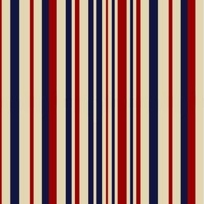 Trip to the Moon - AssymetricalStripes - Ivory,  Midnight Blue, Deep Red- e2d5b2, 121540, c50000