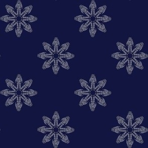 Trip to the Moon - Astronaut Flowers - Midnight Blue  - 121540