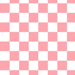 Pink and White Checkerboard - 1 inch