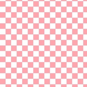 Pink and White Checkerboard - 1/2 inch