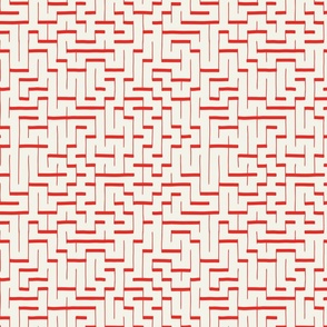 maze red on bone white