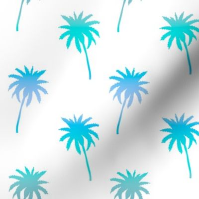 Ocean Ombré Palm Tree Silhouettes on White by Brittanylane