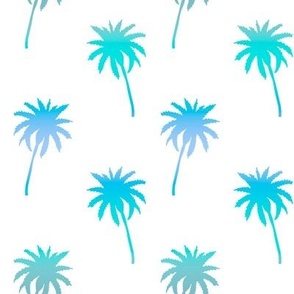 Ocean Ombré Palm Tree Silhouettes on White by Brittanylane