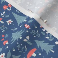 6" Blue and red woodland nursery 