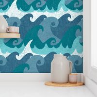 Textured Ocean Loopy Waves by Brittanylane