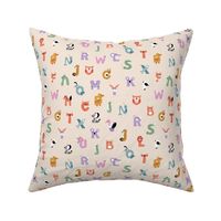 Kindergarten Teacher - Colorful animal alphabet kids abc back to school animals design pink lilac orange girls palette on ivory 