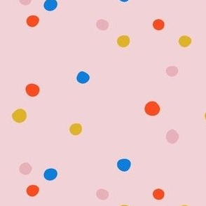 Colorful dots on light pink