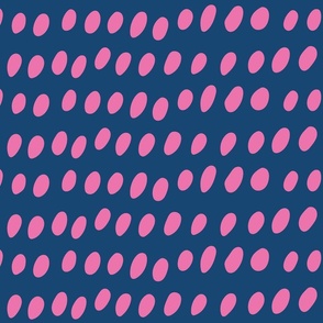 Dot stripe - pink on dark blue - medium