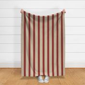 21"  Vertical Dark Red  Christmas Stripes on Sand Beige