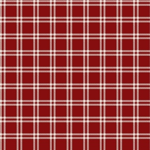 12" Red And Beige Nostalgic Winter Grid, cabincore Gingham, Wintry vintage christmas Checks