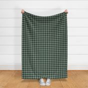 12" Green and beige Nostalgic Winter Grid, Gingham, Wintry dark green vintage christmas Checks