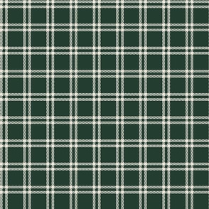 12" Green and beige Nostalgic Winter Grid, Gingham, Wintry dark green vintage christmas Checks