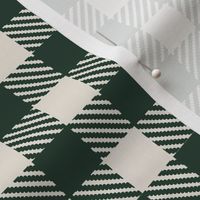 12" Green and beige x-mas grid, Nostalgic Winter Grid, Gingham, Wintry vintage christmas Checks