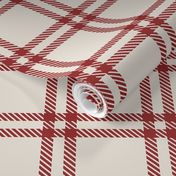 12" Red And Beige Grid, Gingham, Nostalgic Winter Grid, Gingham, Wintry vintage christmas Checks