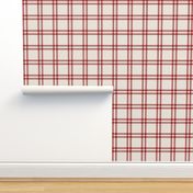 12" Red And Beige Grid, Gingham, Nostalgic Winter Grid, Gingham, Wintry vintage christmas Checks